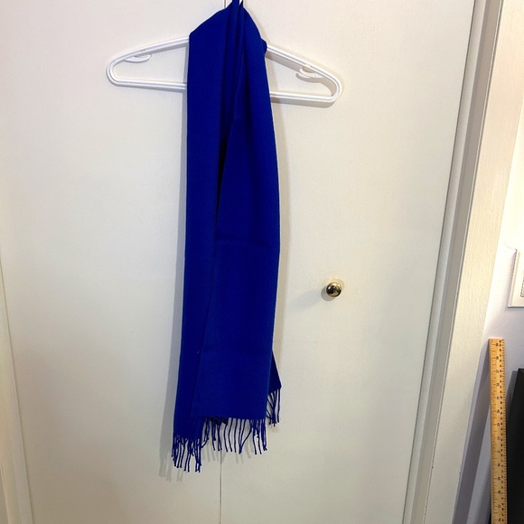 NWT Alpandina Royal Blue 100% Baby Alpaca Wool Fringed Scarf - Picture 1 of 7